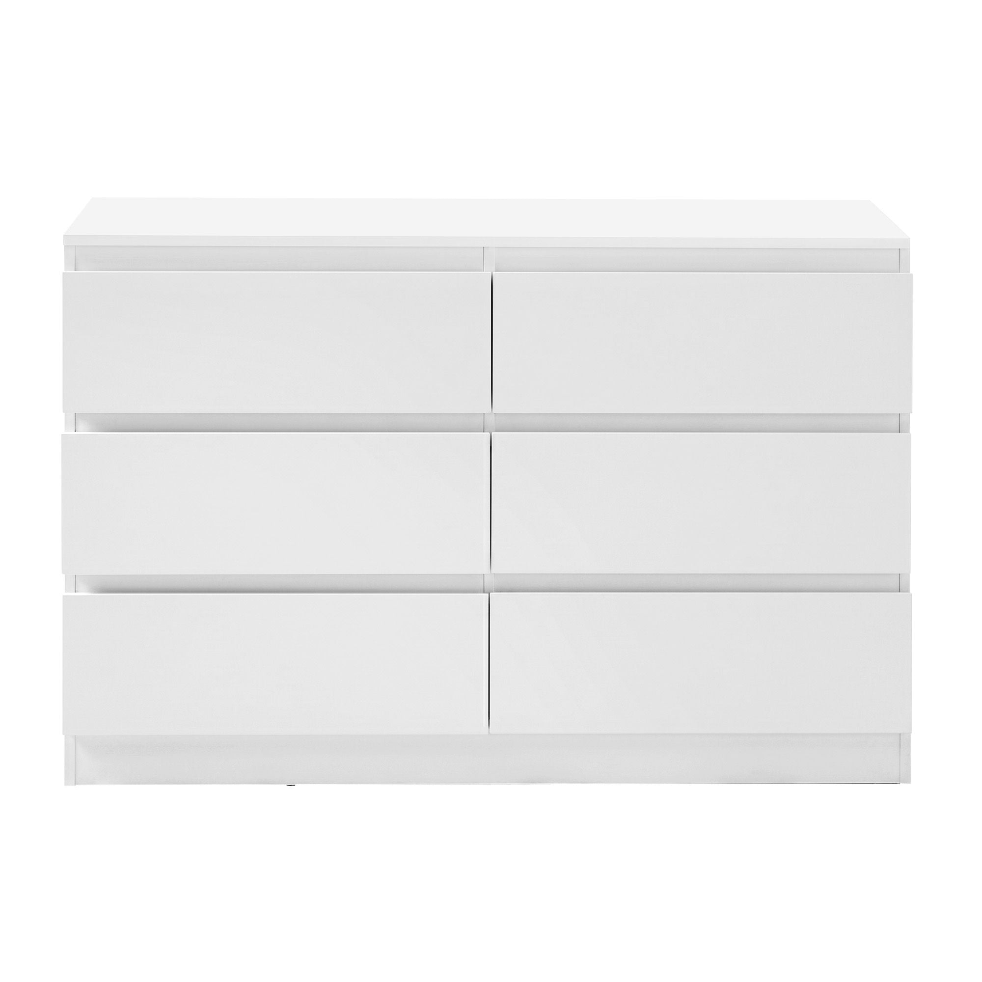 Artiss 6 Chest of Drawers Lowboy White - Homecoze