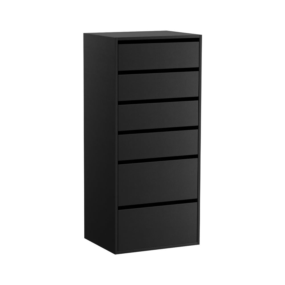 Artiss 6 Chest of Drawers Dresser Tallboy Black - Homecoze