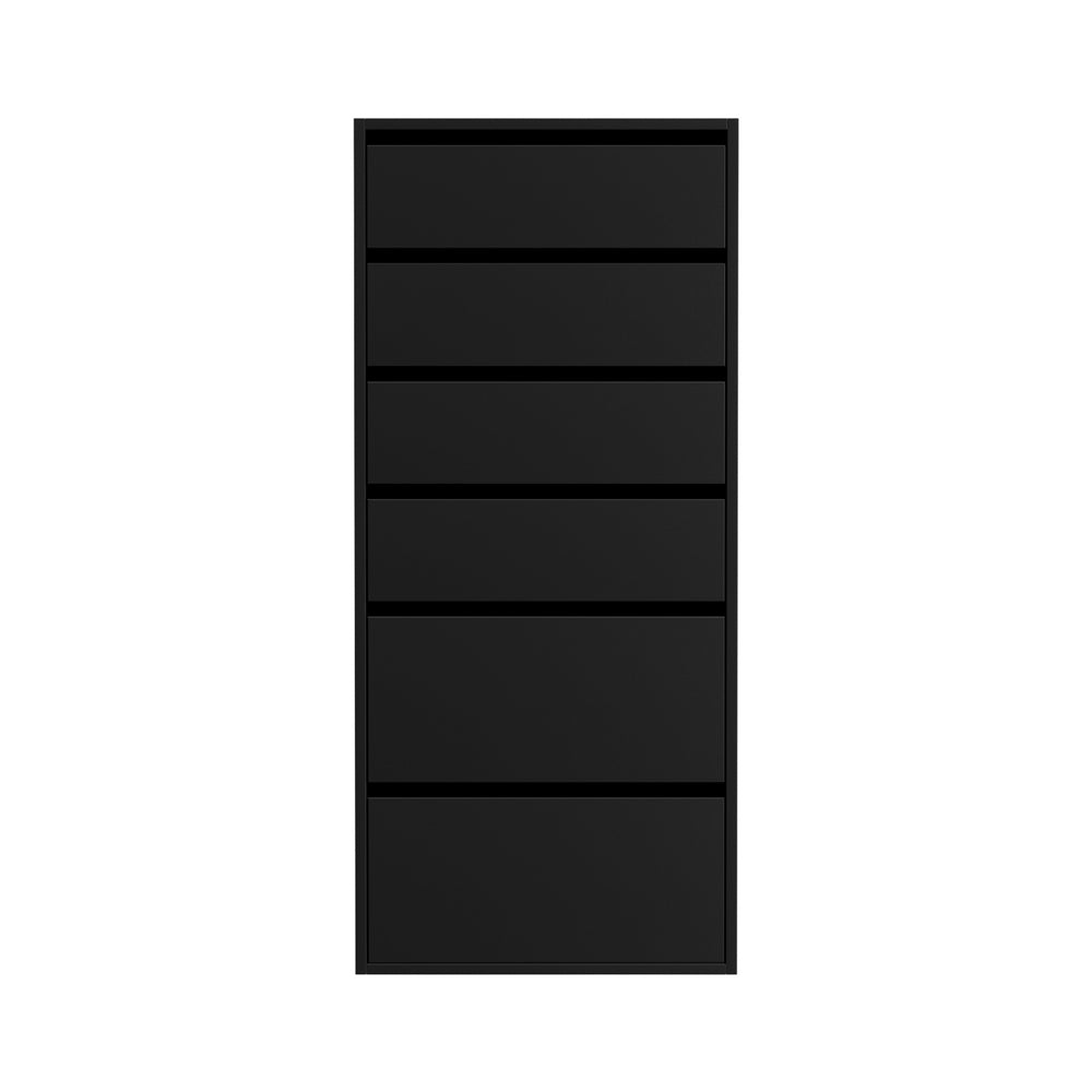 Artiss 6 Chest of Drawers Dresser Tallboy Black - Homecoze