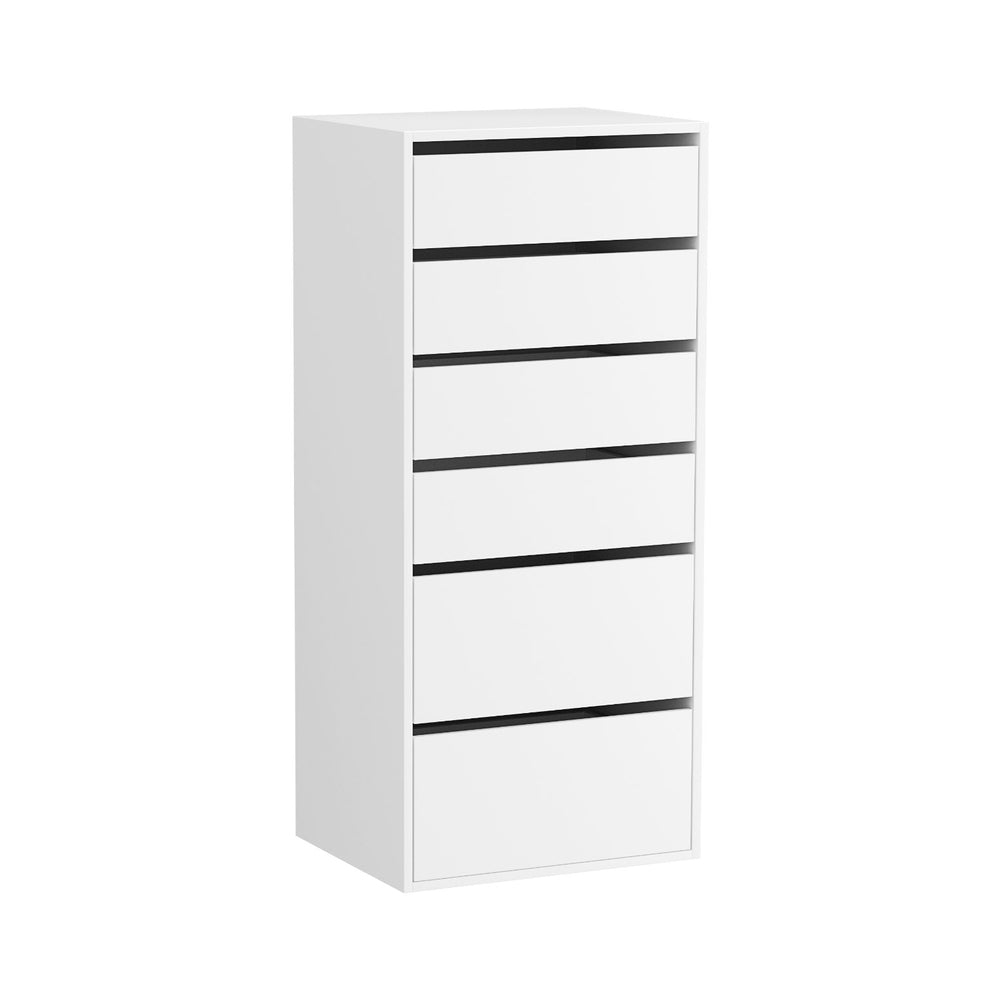 Artiss 6 Chest of Drawers Dresser Tallboy White - Homecoze