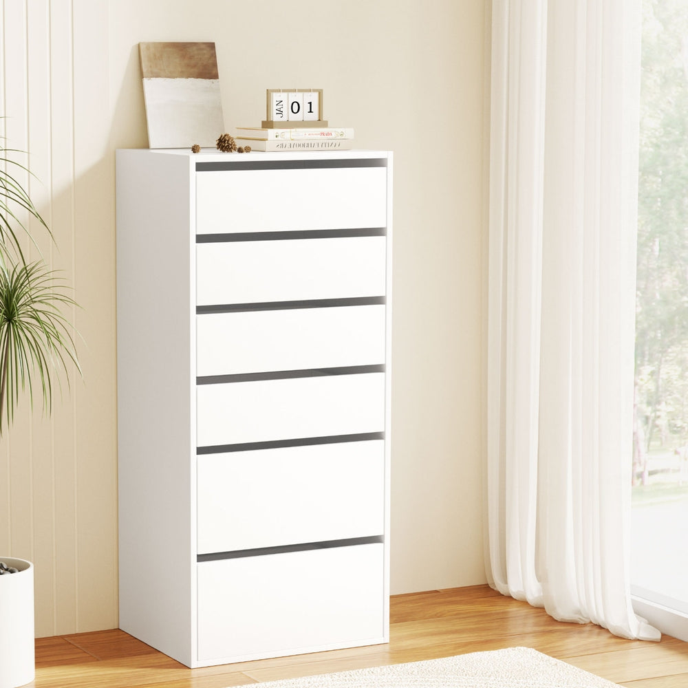 Artiss 6 Chest of Drawers Dresser Tallboy White - Homecoze