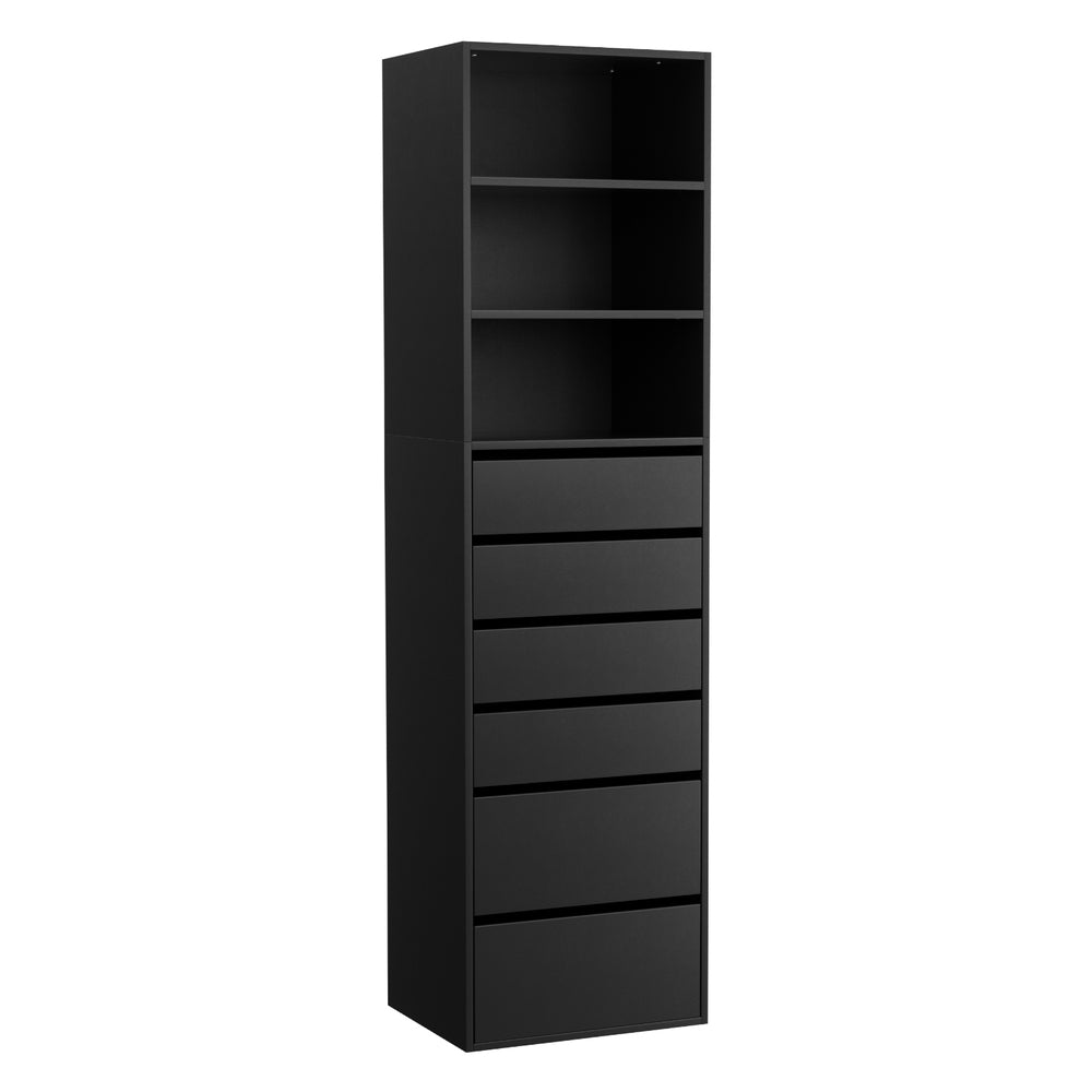 Artiss 6 Chest of Drawers Tallboy Cabinet Black - Homecoze