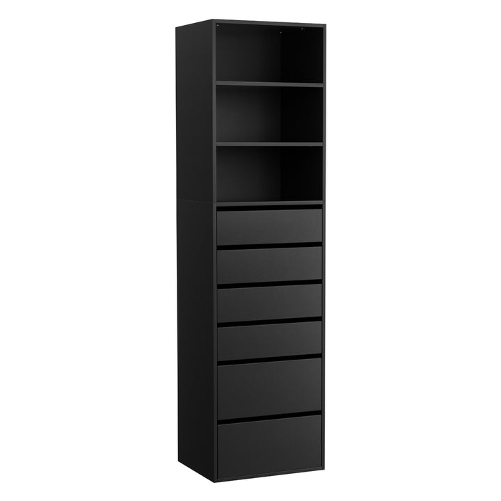 Artiss 6 Chest of Drawers Tallboy Cabinet Black - Homecoze