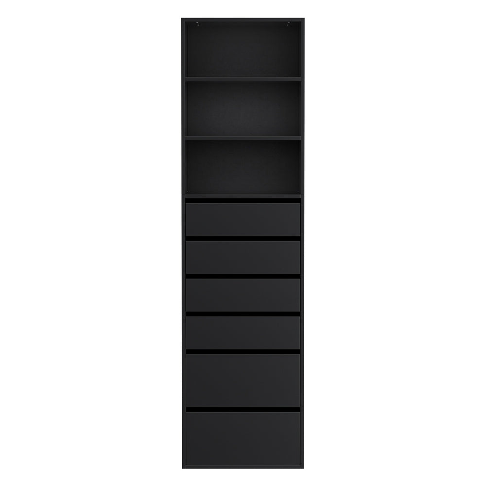 Artiss 6 Chest of Drawers Tallboy Cabinet Black - Homecoze