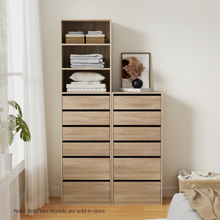 6-Drawer Tallboy Cabinet - Pine - Homecoze