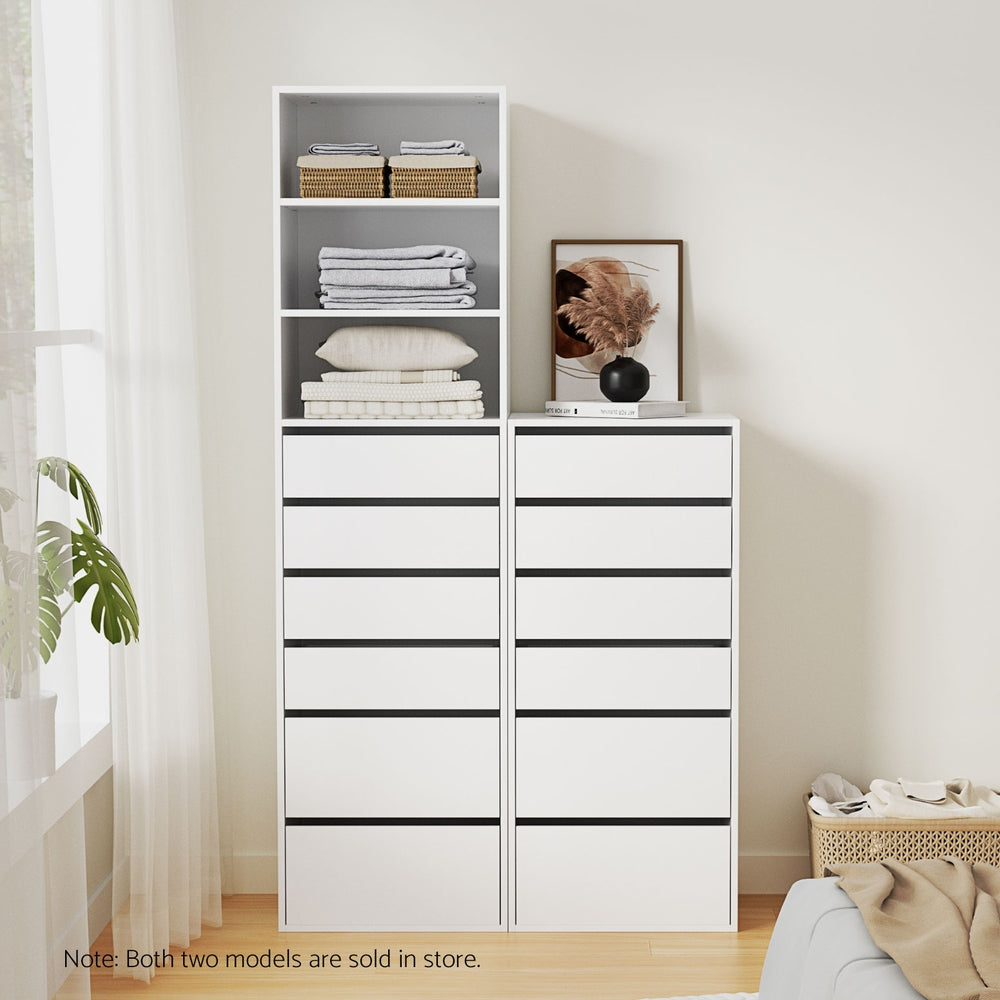 Artiss 6 Chest of Drawers Tallboy Cabinet White - Homecoze