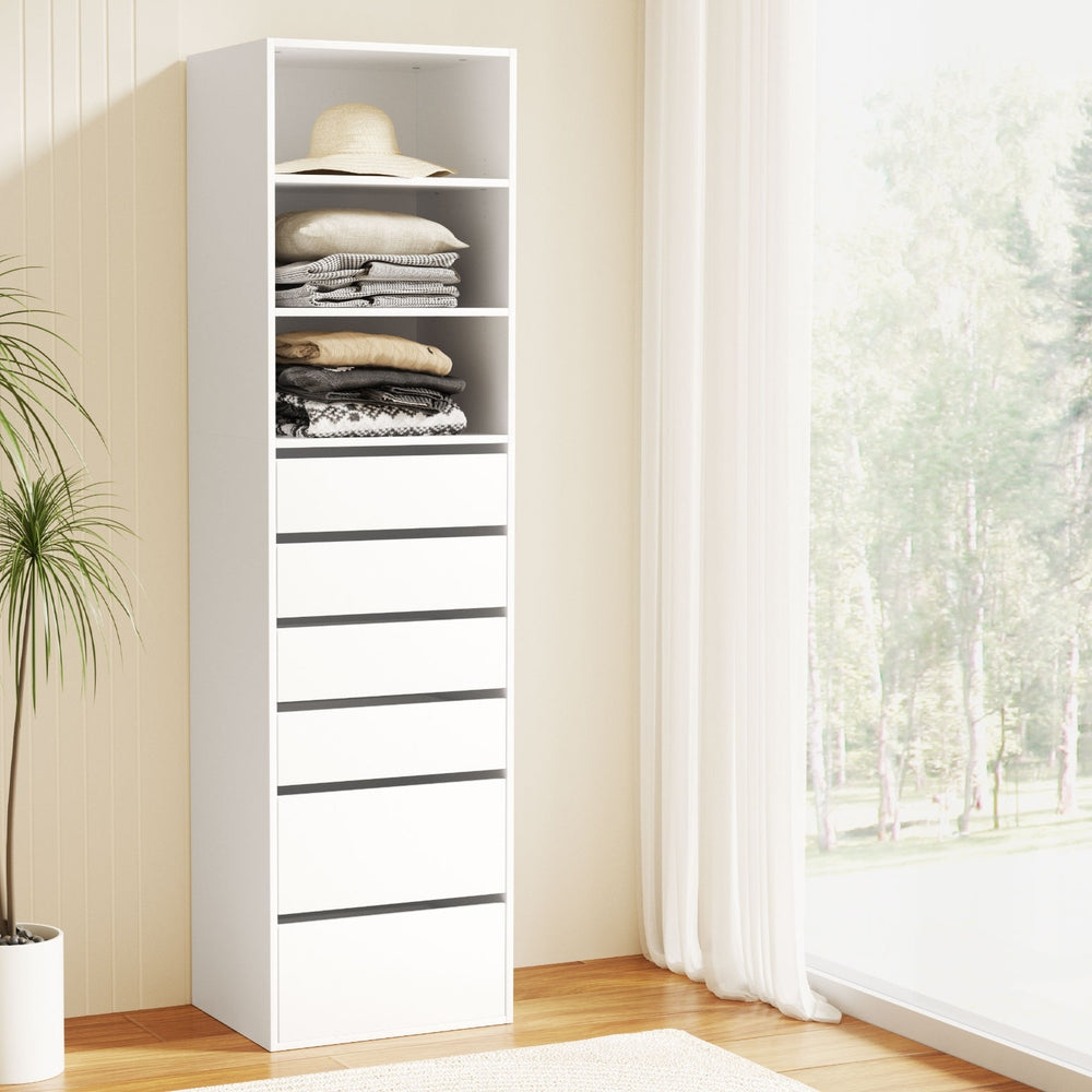 Artiss 6 Chest of Drawers Tallboy Cabinet White - Homecoze