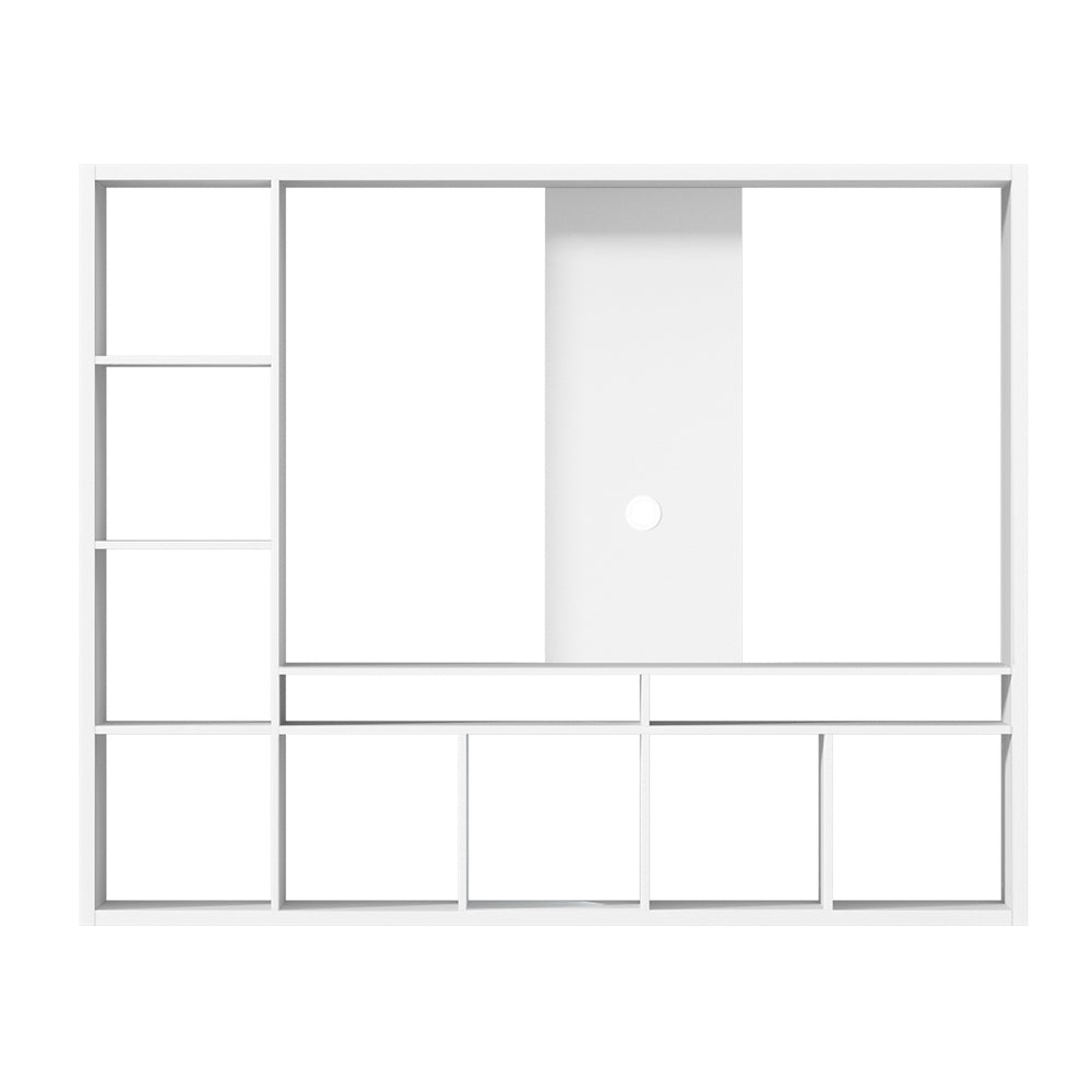 Bookshelf Entertainment Unit TV Stand Storage Shelf 183cm - White - Homecoze