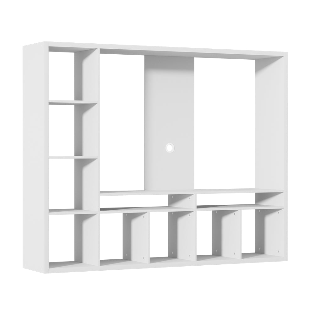 Bookshelf Entertainment Unit TV Stand Storage Shelf 183cm - White - Homecoze