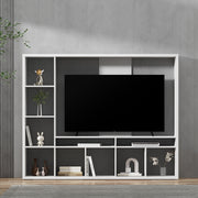 Bookshelf Entertainment Unit TV Stand Storage Shelf 183cm - White - Homecoze