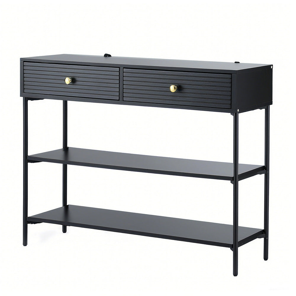 Artiss Console Table 3-Tier Black - Homecoze