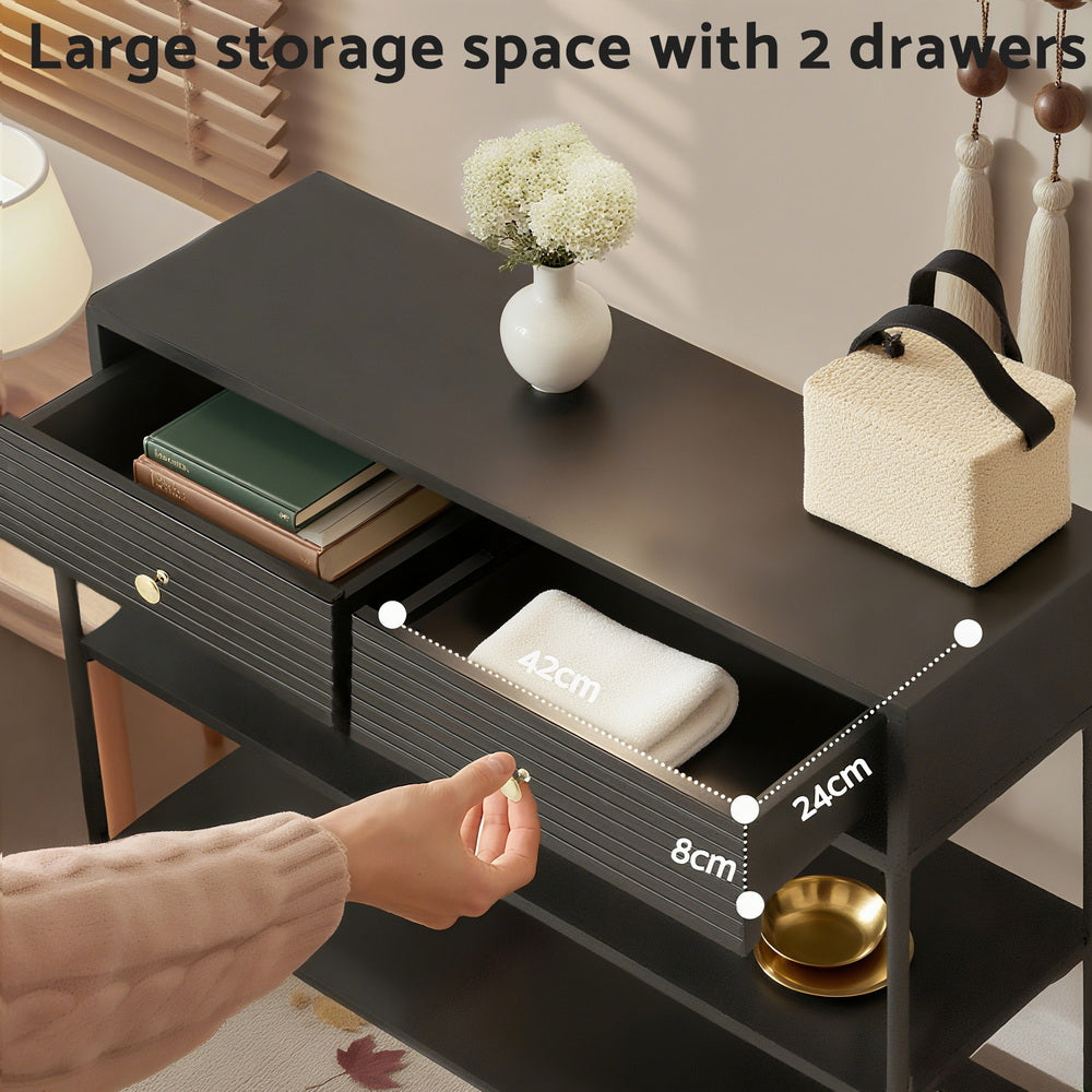 Artiss Console Table 3-Tier Black - Homecoze
