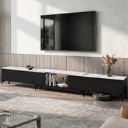 Artiss TV Cabinet Entertainment Unit Stand Extendable Black - Homecoze