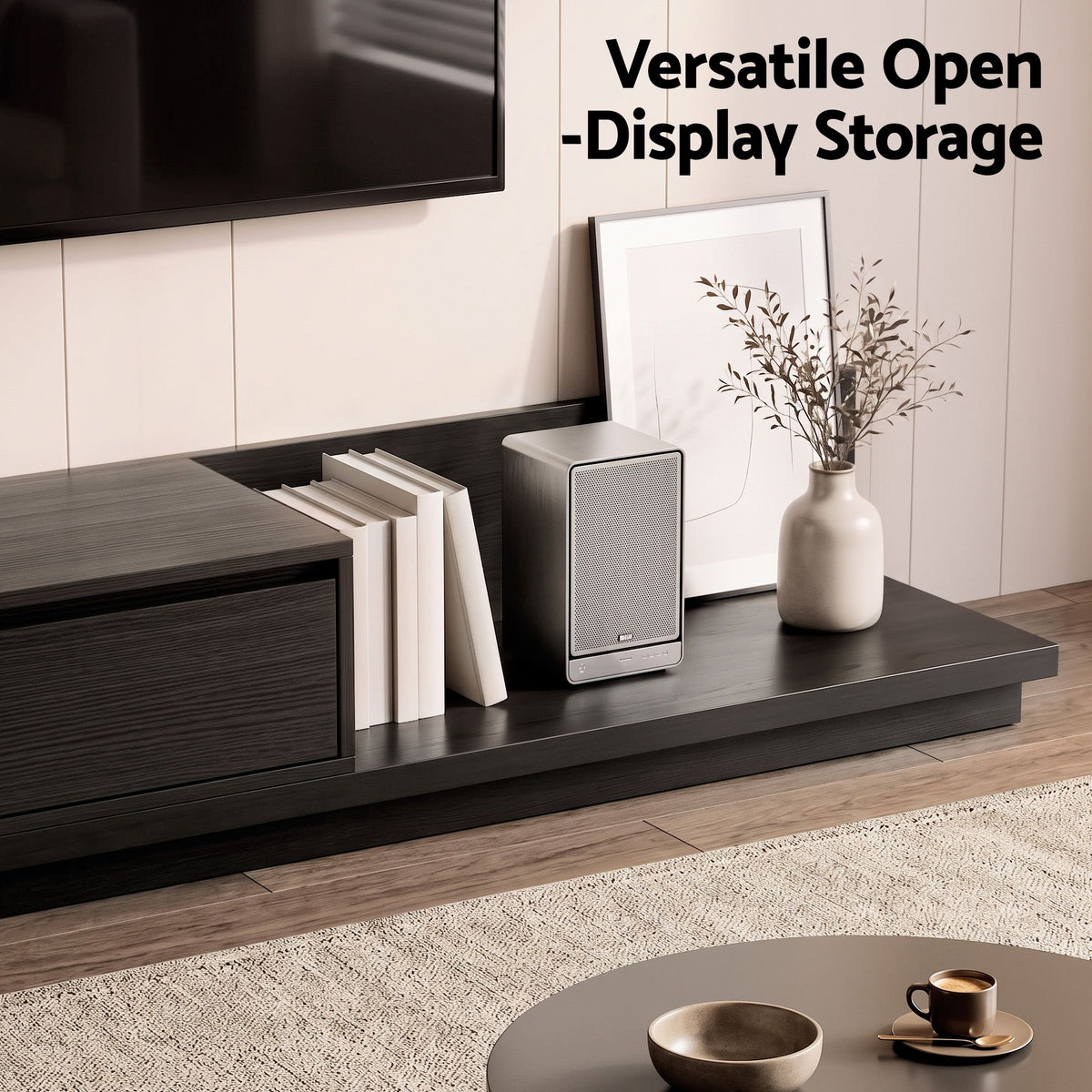 Winston Extendable Lowline TV Unit 200–380cm – Dark Walnut