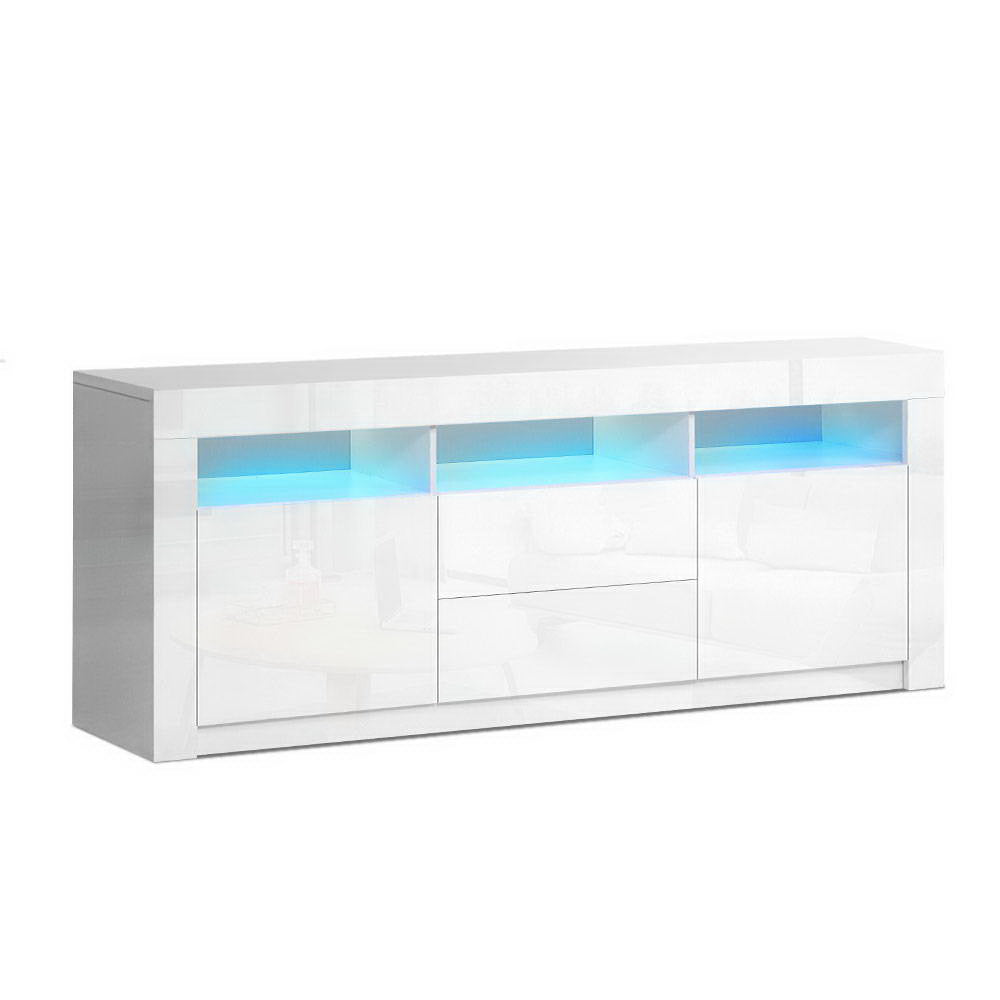LED TV Entertainment Cabinet 160cm - White - Homecoze