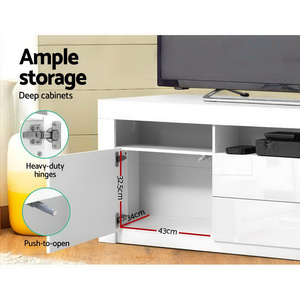 LED TV Entertainment Cabinet 160cm - White - Homecoze