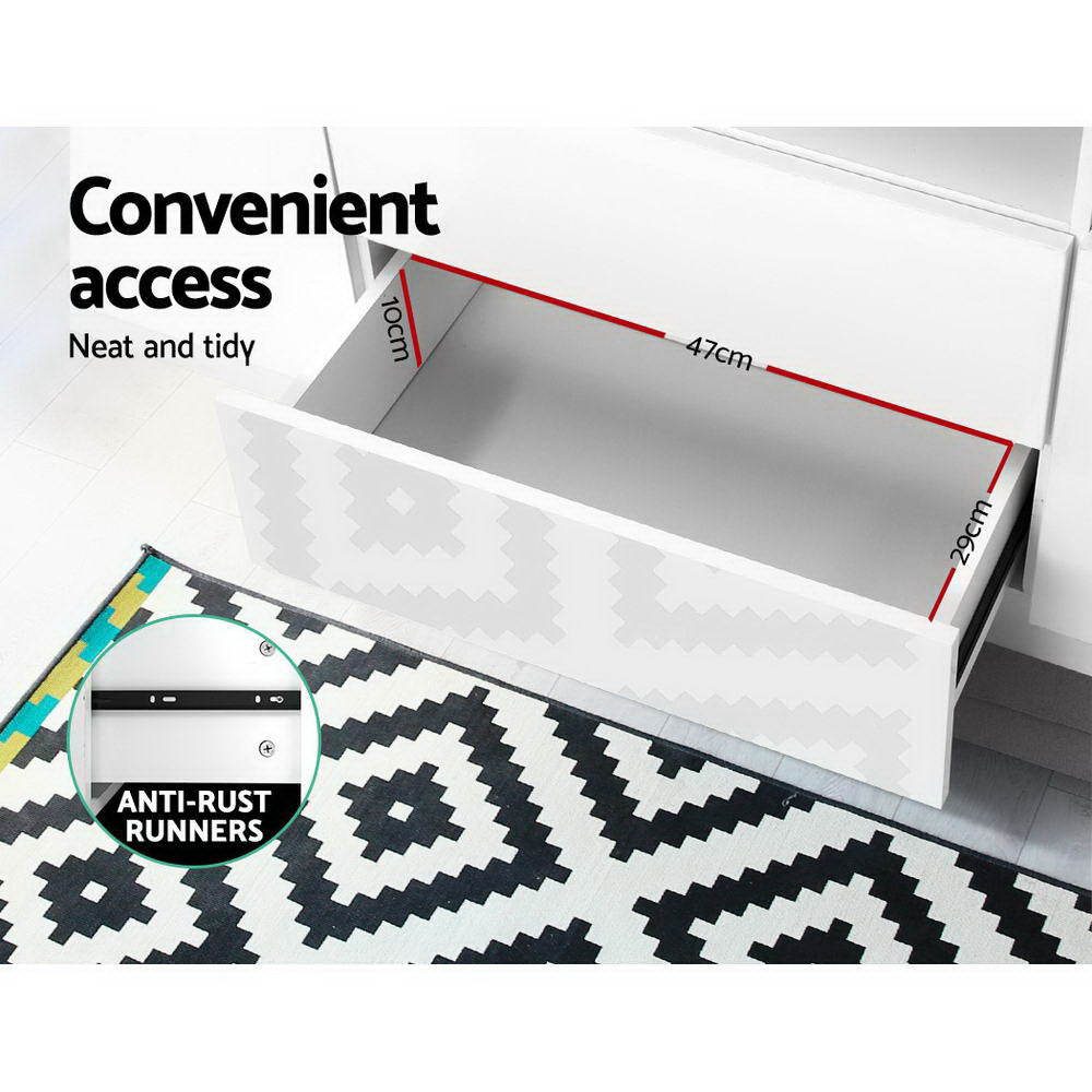 LED TV Entertainment Cabinet 160cm - White - Homecoze
