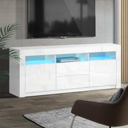 LED TV Entertainment Cabinet 160cm - White - Homecoze