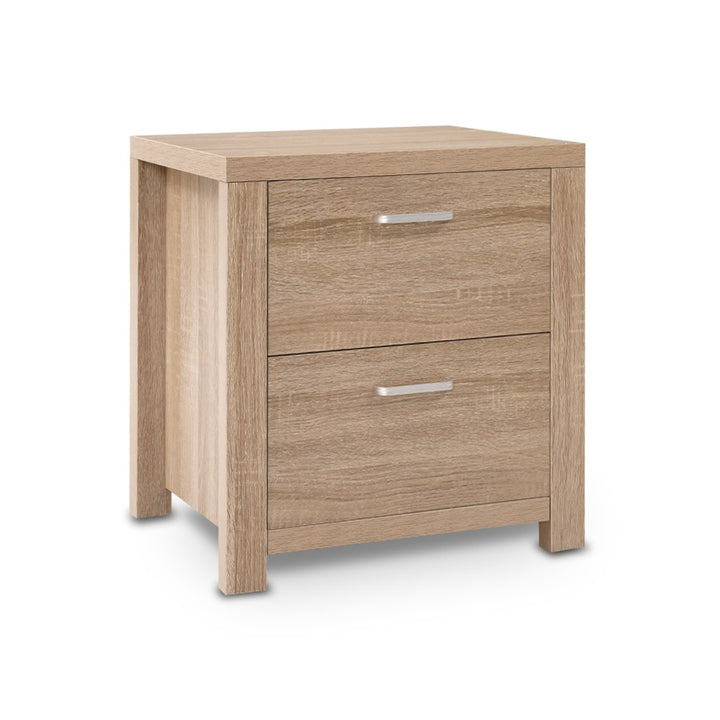 Natural Woodgrain Style Bedside Drawers - Beige Wood - Homecoze