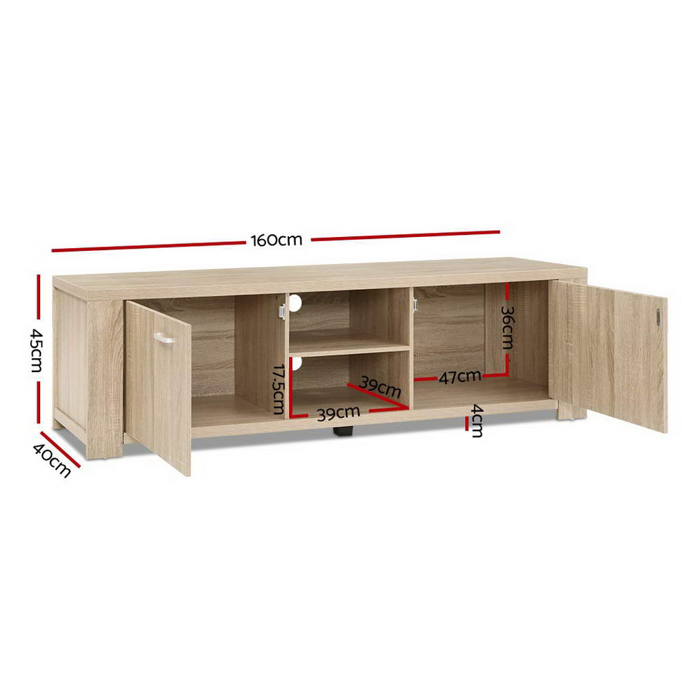 Contemporary Entertainment Unit TV Cabinet - Oak - Homecoze
