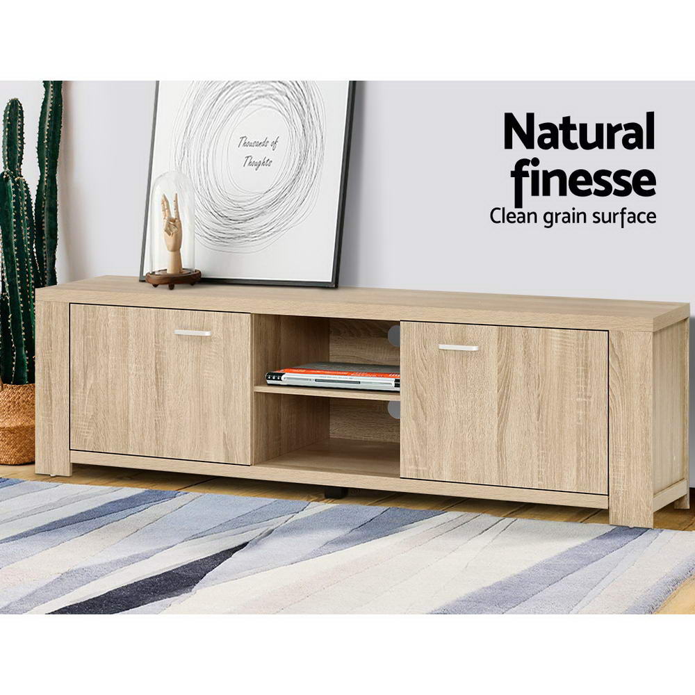 Contemporary Entertainment Unit TV Cabinet - Oak - Homecoze