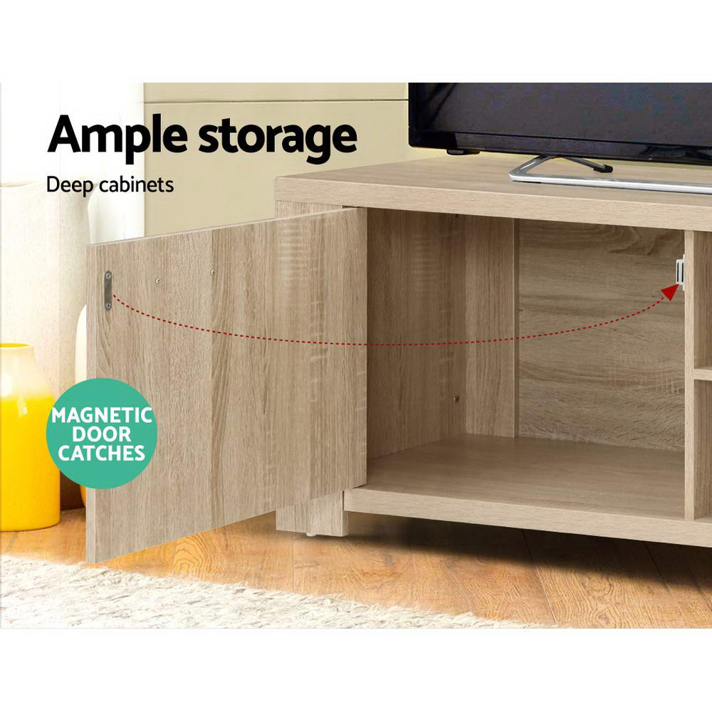 Contemporary Entertainment Unit TV Cabinet - Oak - Homecoze