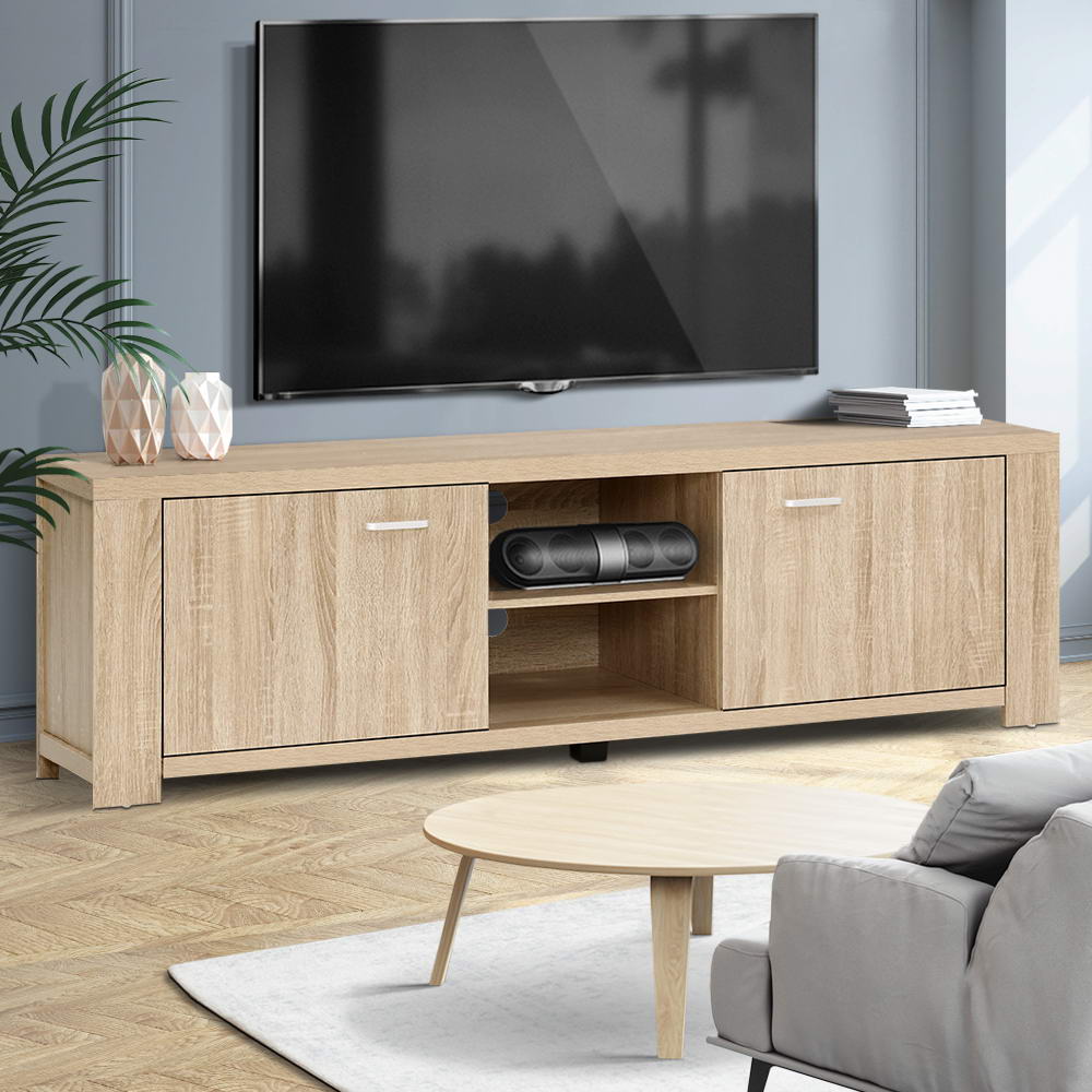 Contemporary Entertainment Unit TV Cabinet - Oak - Homecoze