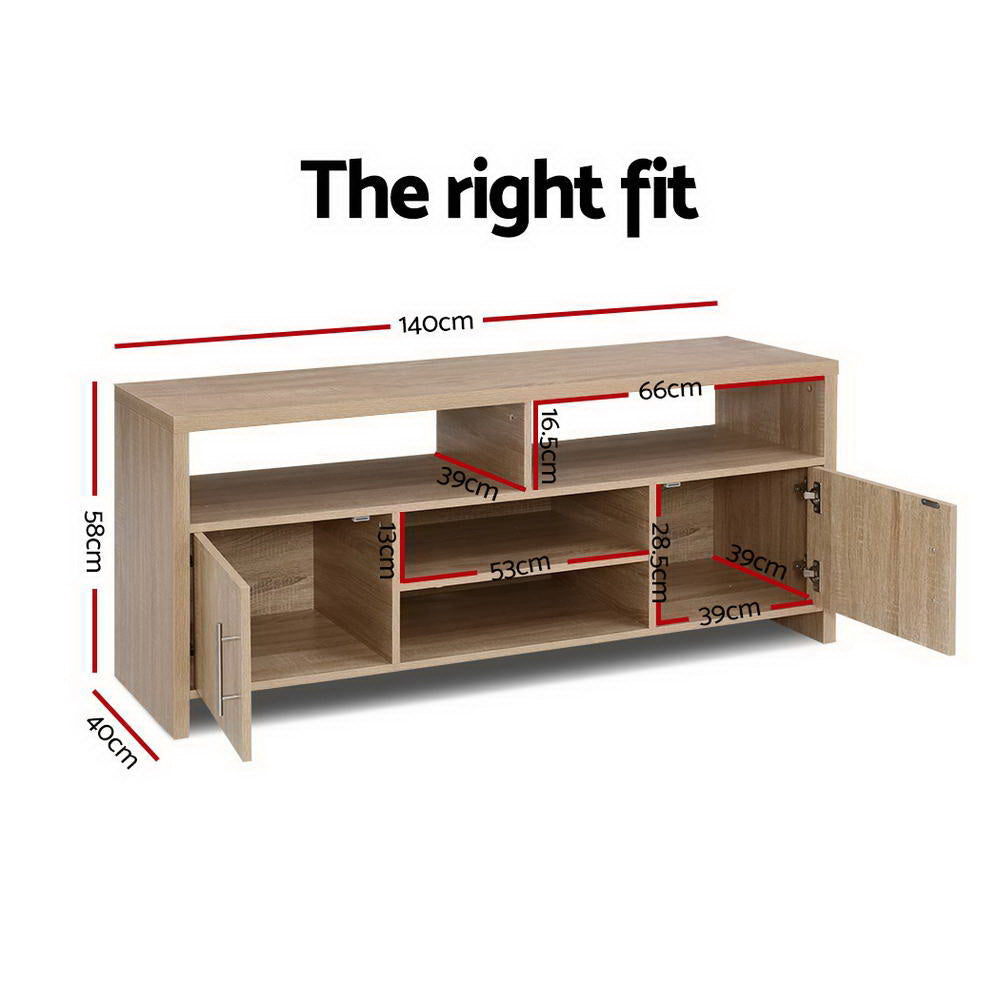 TV Entertainment Unit 140cm - Oak - Homecoze