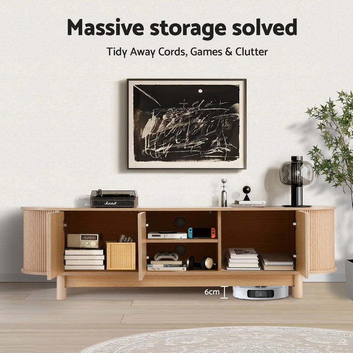 Artiss TV Unit Entertainment Unit Storage Cabinet 160cm Pine - Homecoze