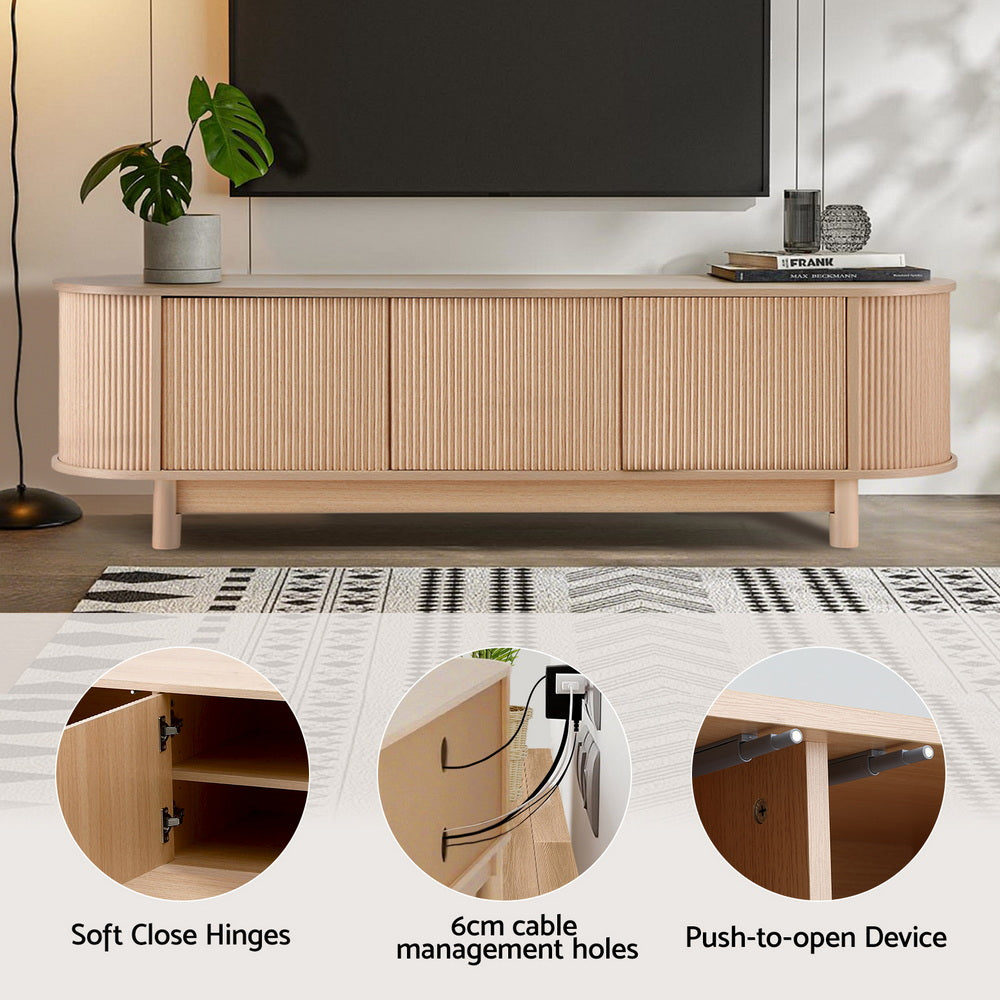 Artiss TV Unit Entertainment Unit Storage Cabinet 160cm Pine - Homecoze