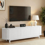 Modern Fluted Entertainment Unit 160cm - White - Homecoze