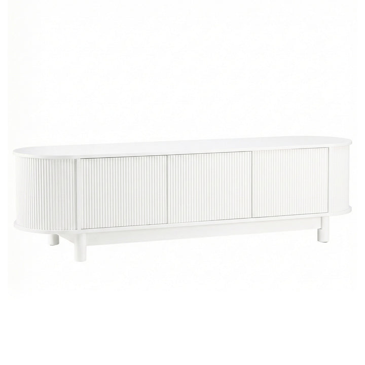 Modern Fluted Entertainment Unit 160cm - White