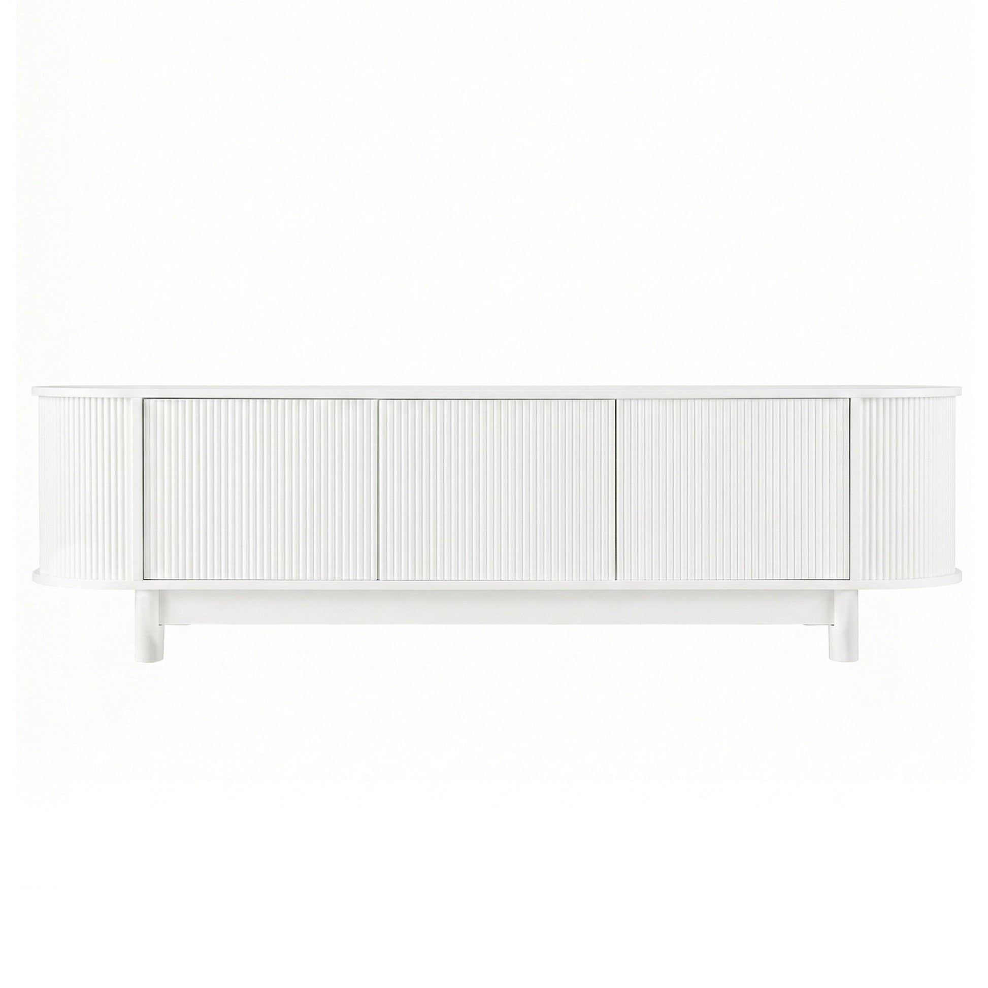 Modern Fluted Entertainment Unit 160cm - White - Homecoze