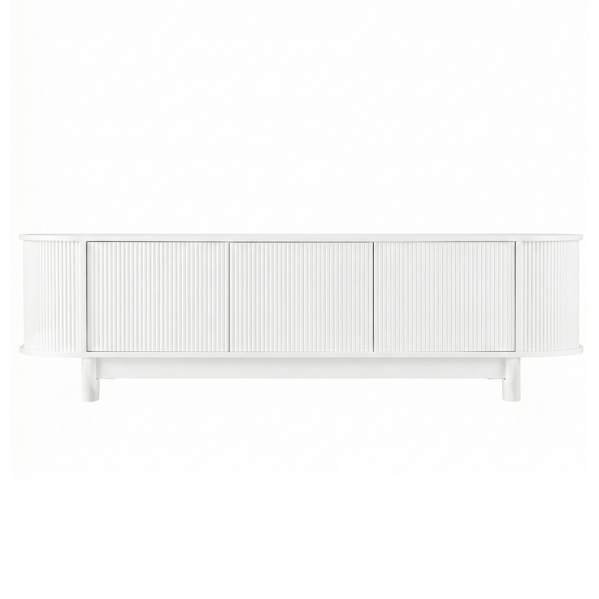 Modern Fluted Entertainment Unit 160cm - White - Homecoze