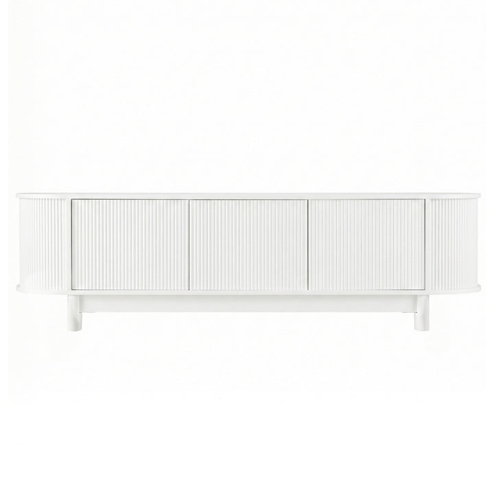 Modern Fluted Entertainment Unit 160cm - White