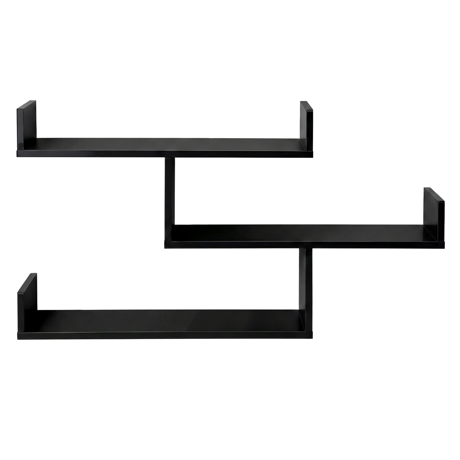 Artiss Floating Wall Shelf 3 Tier Black - Homecoze