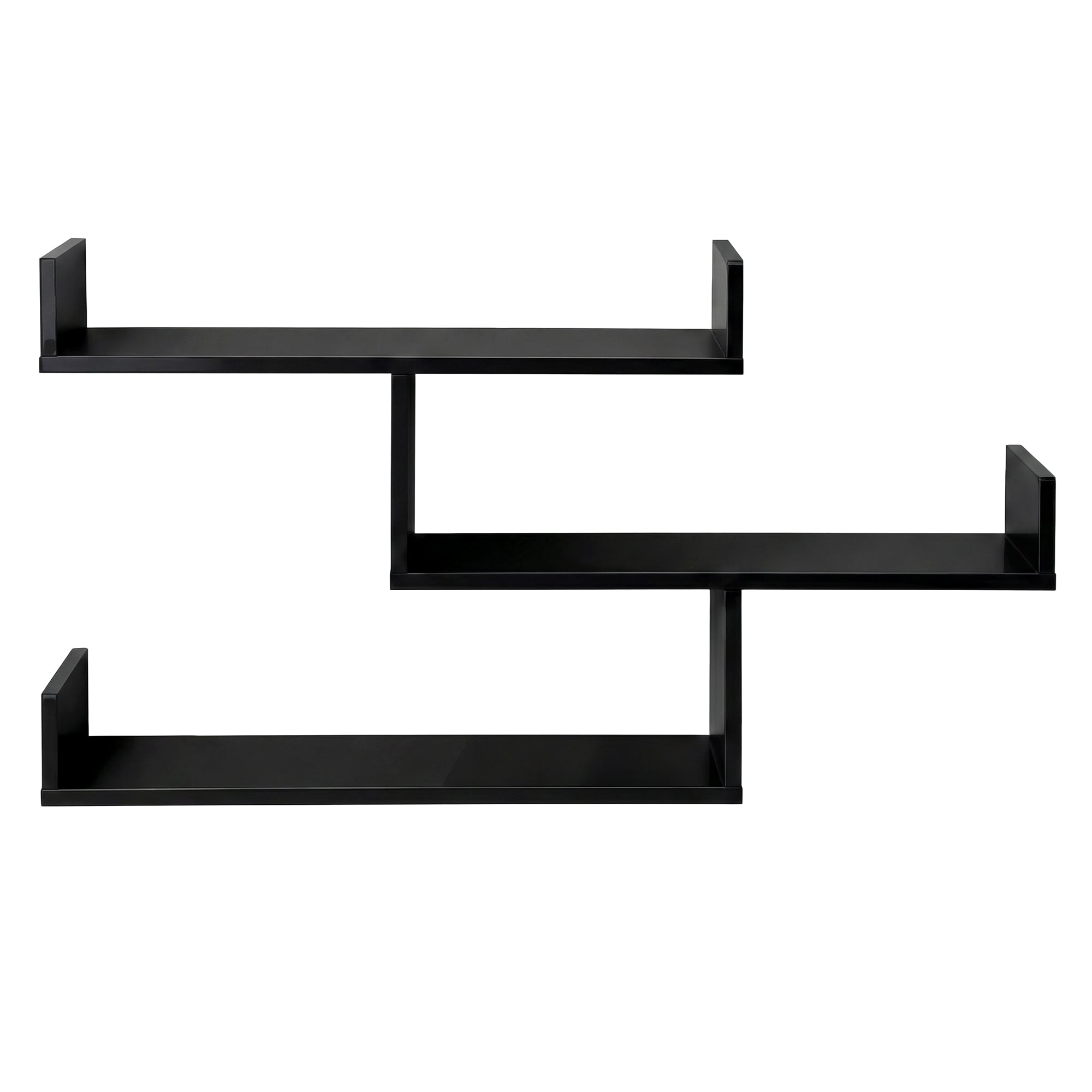 Artiss Floating Wall Shelf 3 Tier Black - Homecoze