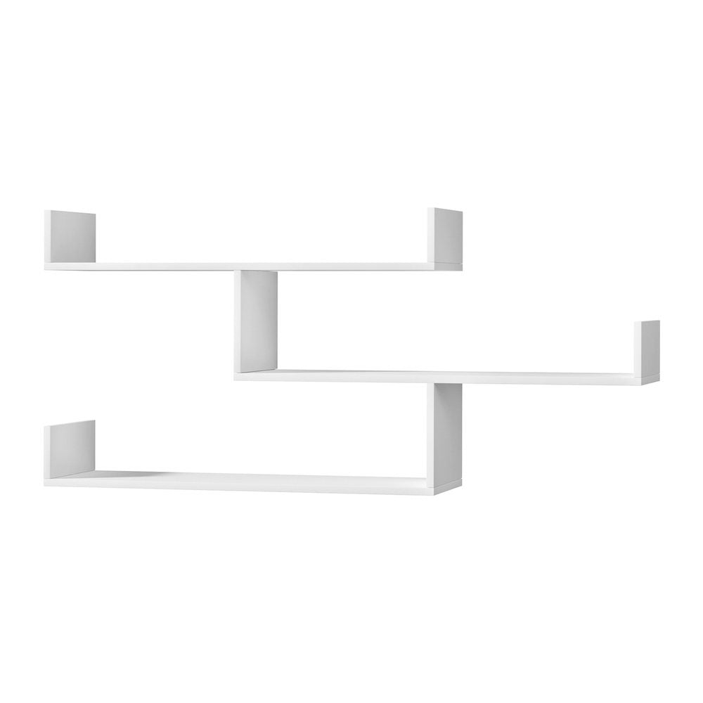3 Tier Floating Wall Shelf - White - Homecoze