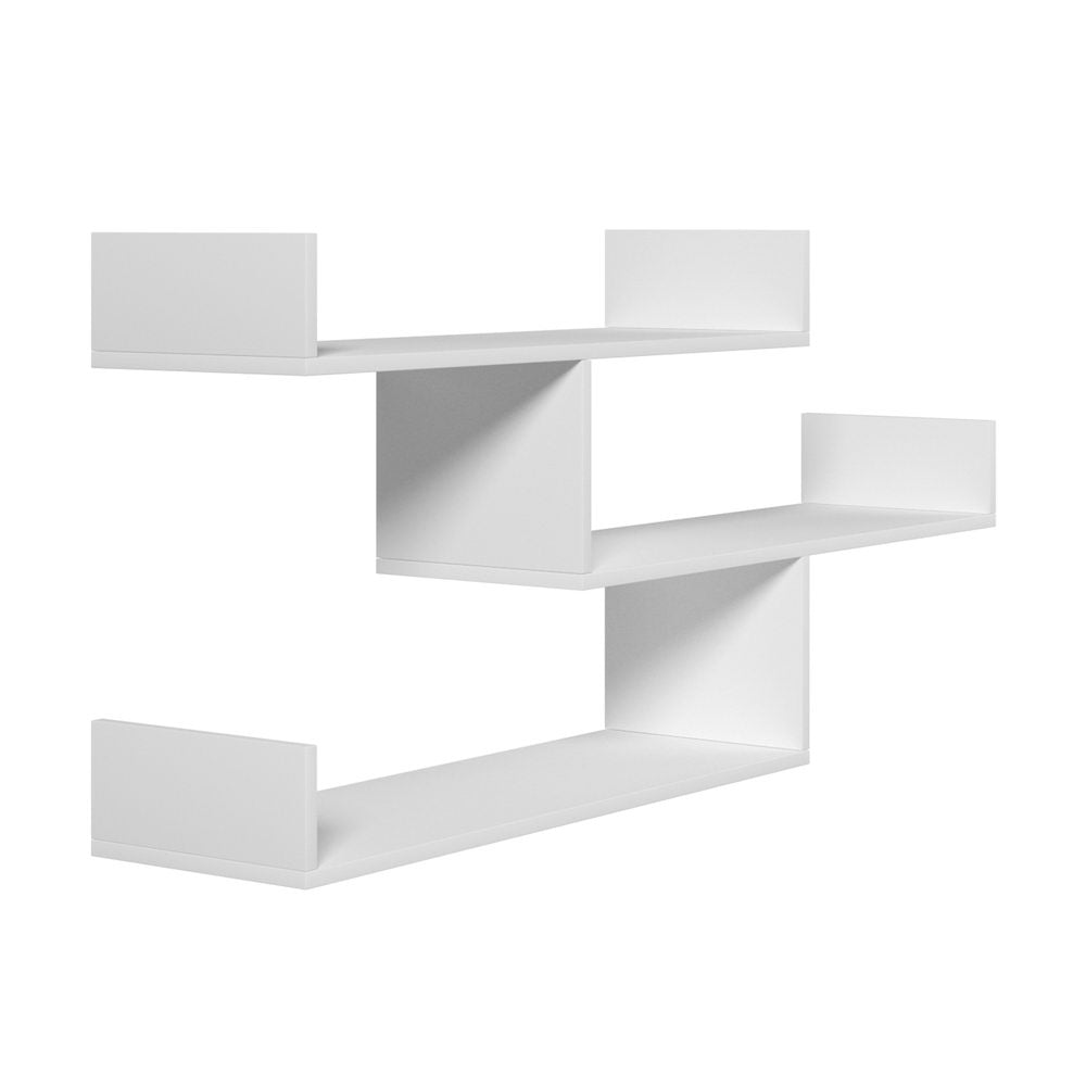 3 Tier Floating Wall Shelf - White - Homecoze
