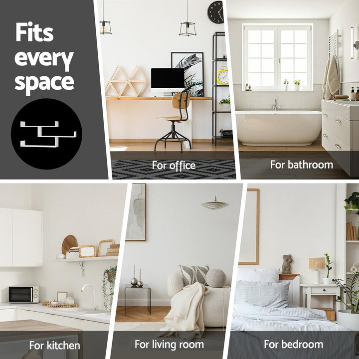 3 Tier Floating Wall Shelf - White - Homecoze