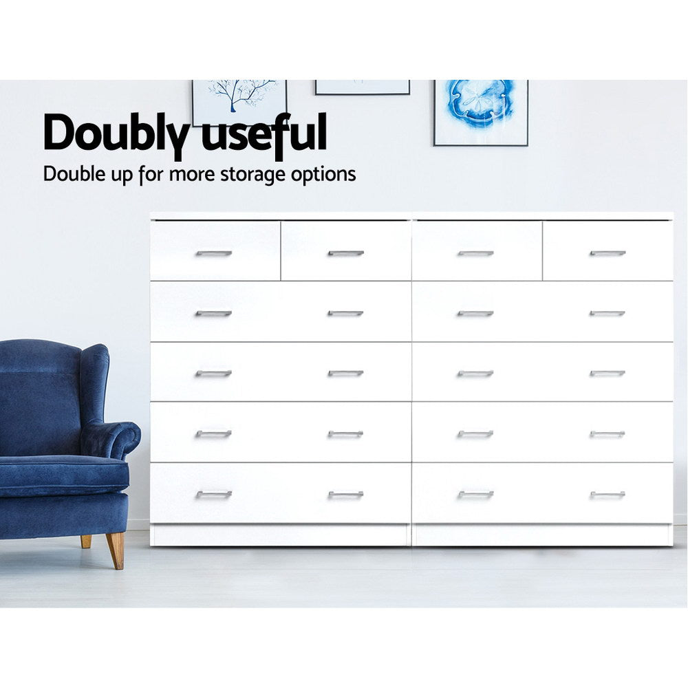 Varen Tallboy Chest of Drawers – White - Homecoze