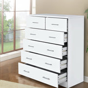 Contemporary Tallboy 6 Drawers Storage Cabinet - White - Homecoze