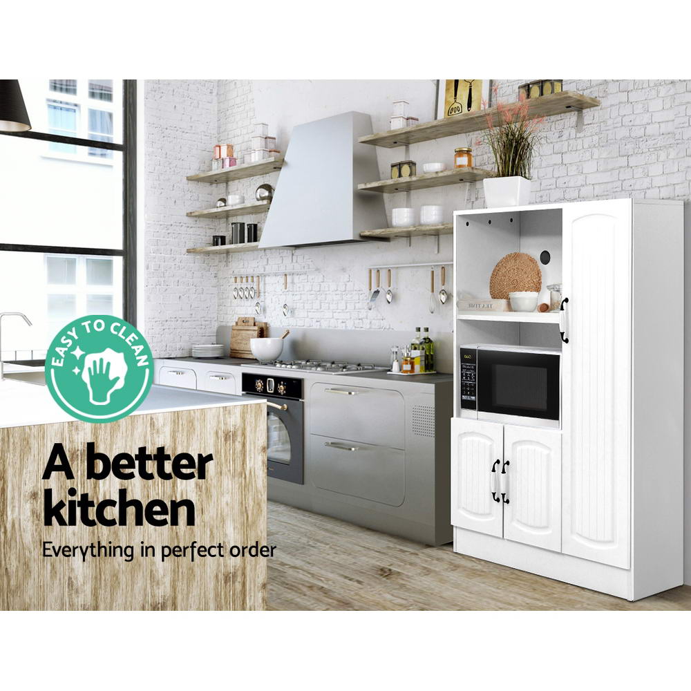 Kitchen Hallway Sideboard Display Storage Cupboard - White - Homecoze