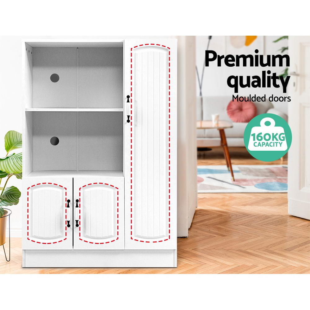 Kitchen Hallway Sideboard Display Storage Cupboard - White - Homecoze