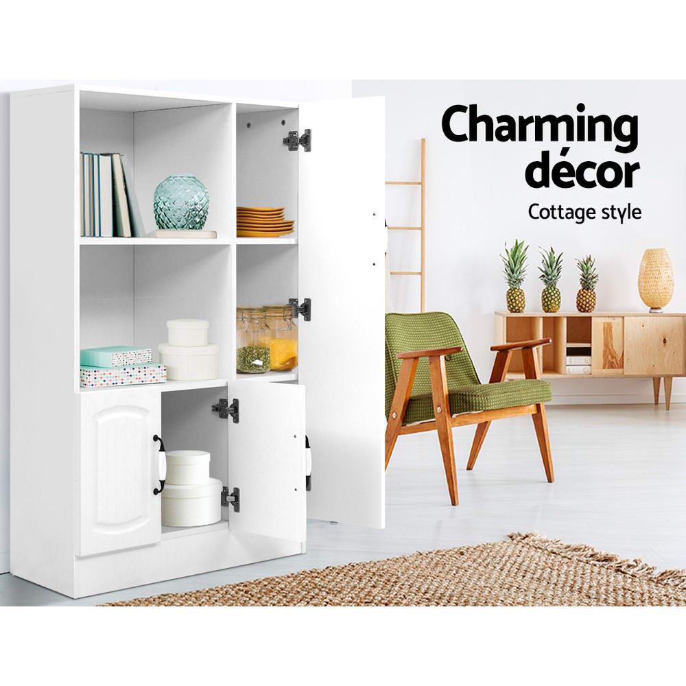 Kitchen Hallway Sideboard Display Storage Cupboard - White - Homecoze