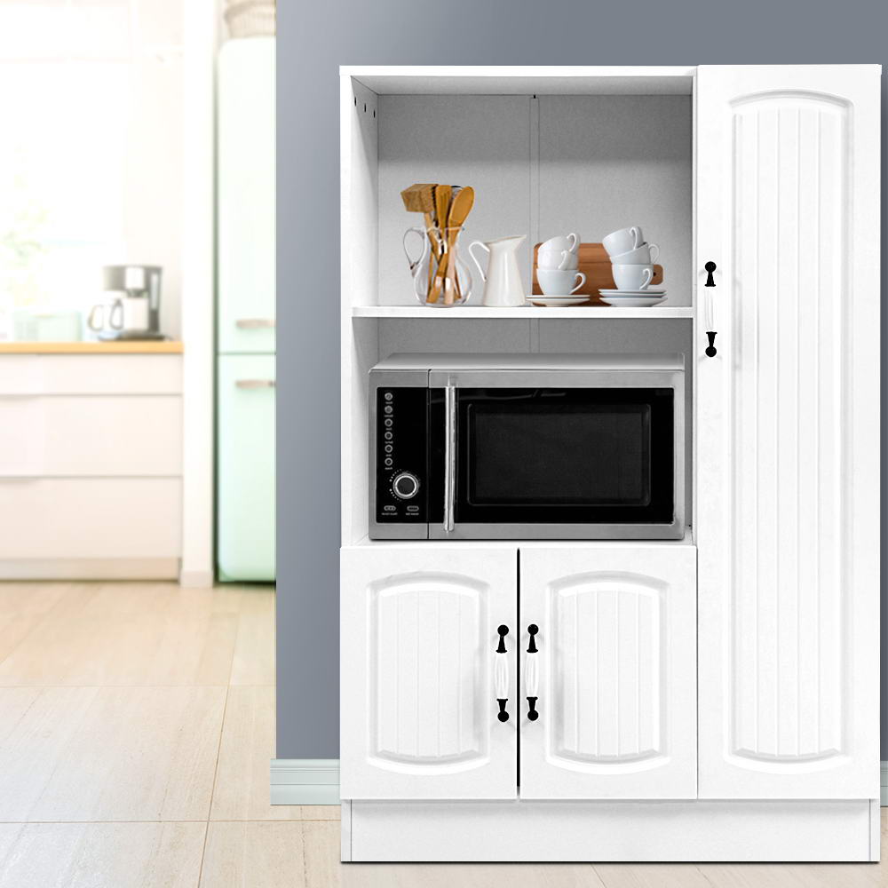 Kitchen Hallway Sideboard Display Storage Cupboard - White - Homecoze