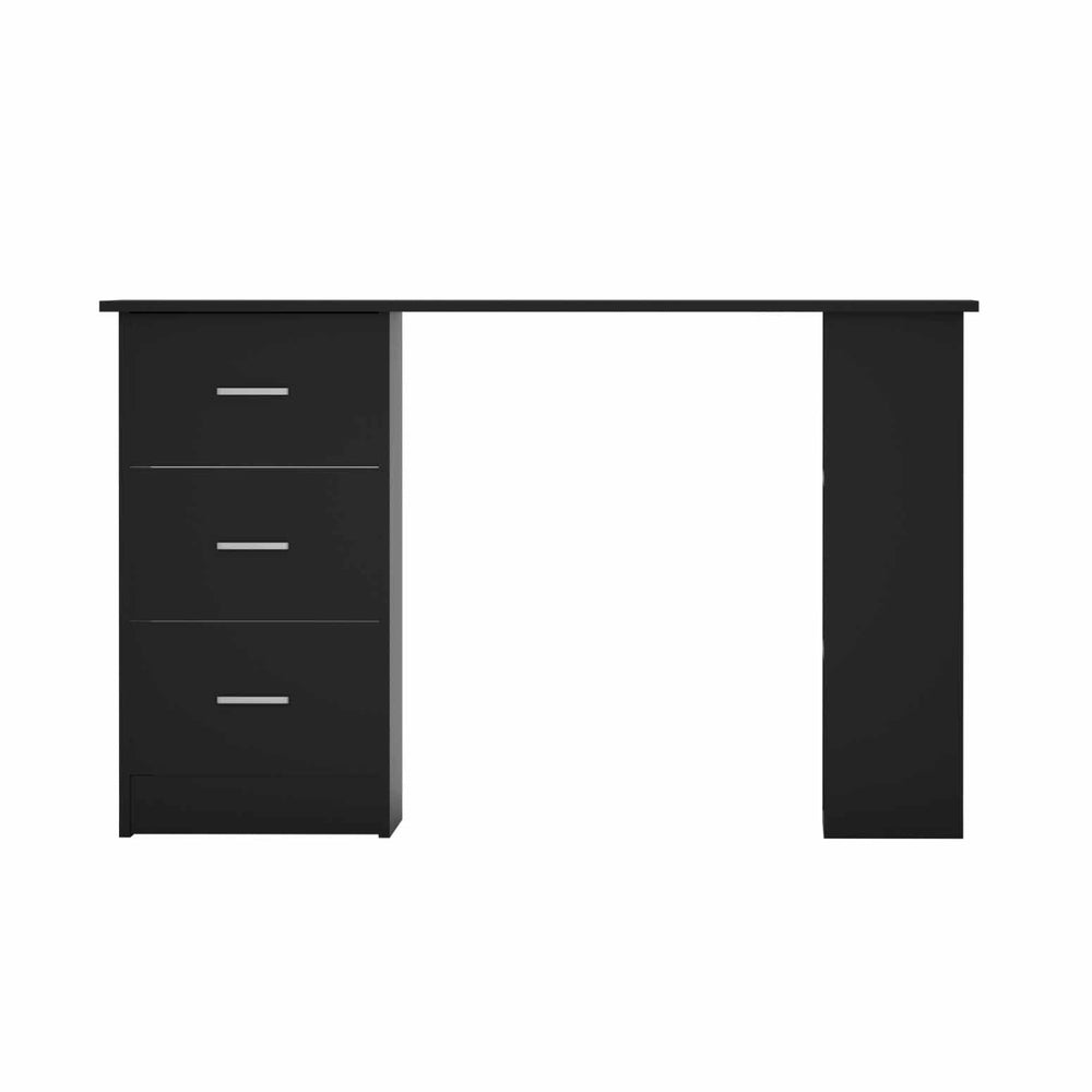 Office Computer Desk Workstation with Shelf & 3 Drawers 120cm Black - Homecoze