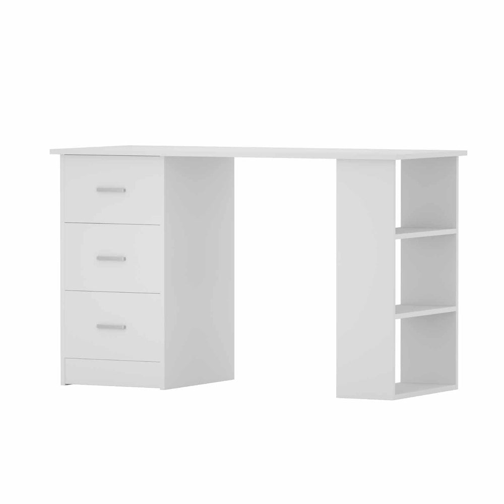 Office Computer Desk with 3 Drawers & Shelf 120cm - Homecoze