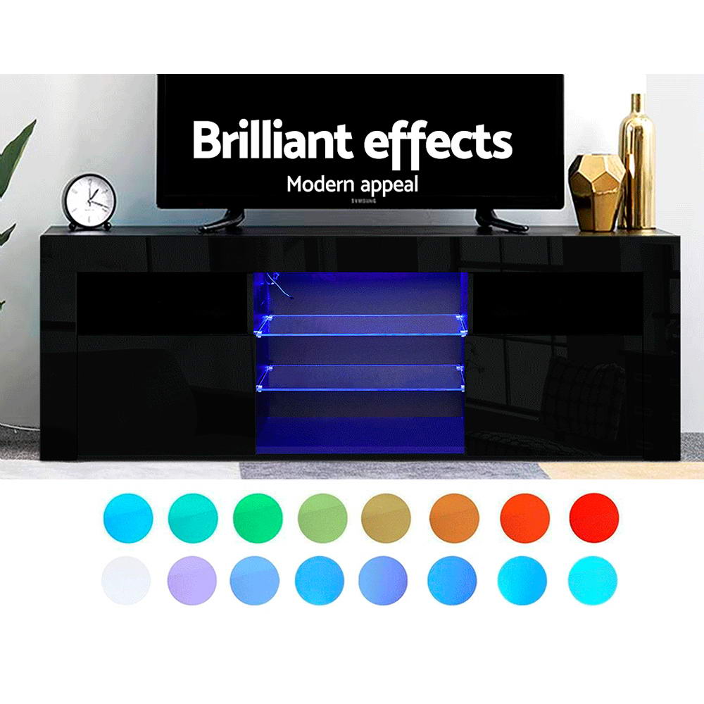LED TV Entertainment Unit 160cm - Black - Homecoze