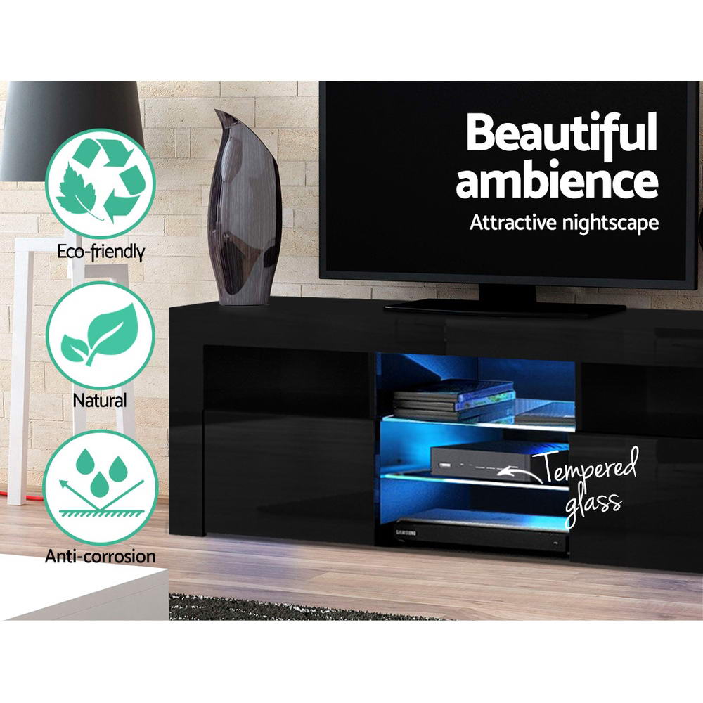 LED TV Entertainment Unit 160cm - Black - Homecoze
